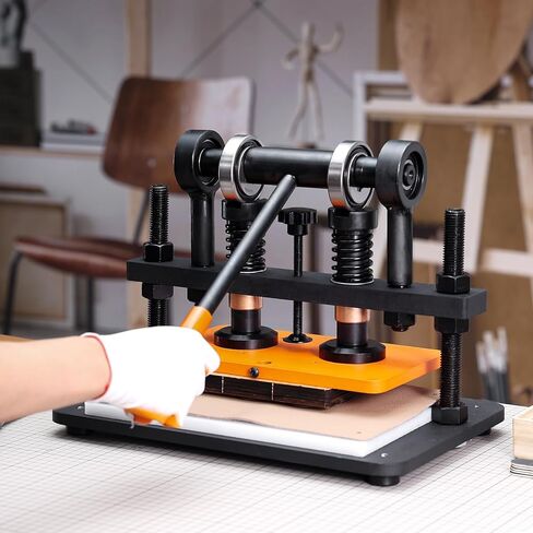 آلة قطع الجلود ، 10.2 × 5.9 في قطع يدوي صفيحة يدوي ، 0.47 في آلة نقش الجلود السكتة الدماغية ، مهاوي توجيه مزدوجة مقطوعة مقطوعة لمختلف المواد in Kuwait