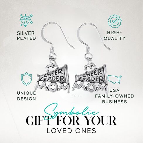 Cheer Mom Earrings, Cheer Mom Gift, Cheer Mom Charm Dangle Earrings, Ideal Cheerleading Moms in Saudi Arabia