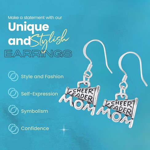 Cheer Mom Earrings, Cheer Mom Gift, Cheer Mom Charm Dangle Earrings, Ideal Cheerleading Moms in Saudi Arabia