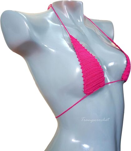 الساخنة الوردي الوردي الكروشيه G-String Micro Bikroi Micro Triangle Set Bikini in Saudi Arabia