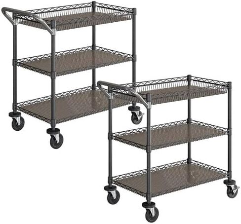 Premium NSF-Certified 3-Tier Heavy-Duty Utility Cart for Commercial Use (Graphite, 2 PK) in Saudi Arabia