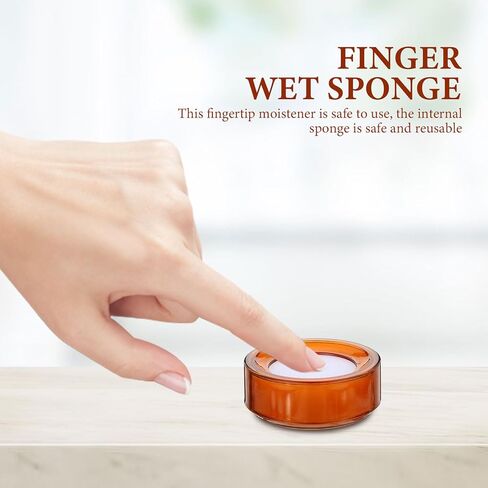 Lurrose Money Conting Device Hand Wet - 8 PCS Finger Found Sponge للتعامل النقدي الفعال - مثالي للصرافين والمصارئين المصرفيين in Kuwait