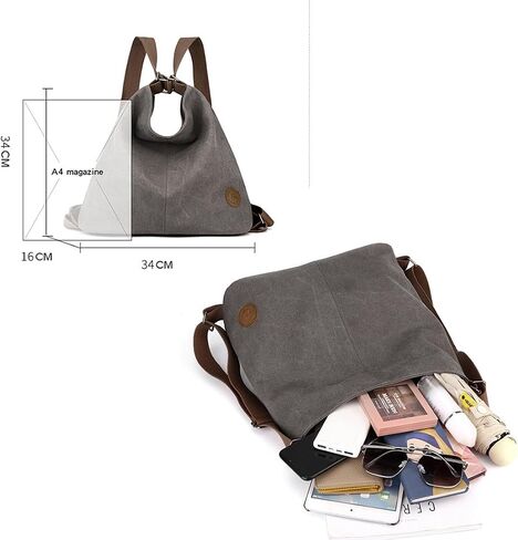 Women Canvas Tote Handbags Casual Shoulder Work Bag Backpack Top Handle Bag Handbags Purses in Saudi Arabia