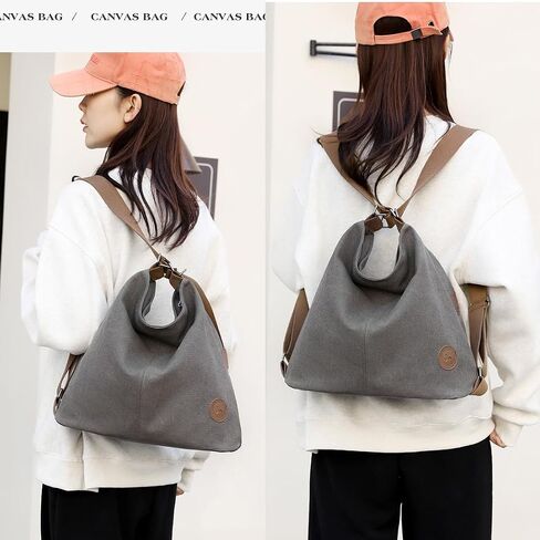 Women Canvas Tote Handbags Casual Shoulder Work Bag Backpack Top Handle Bag Handbags Purses in Saudi Arabia