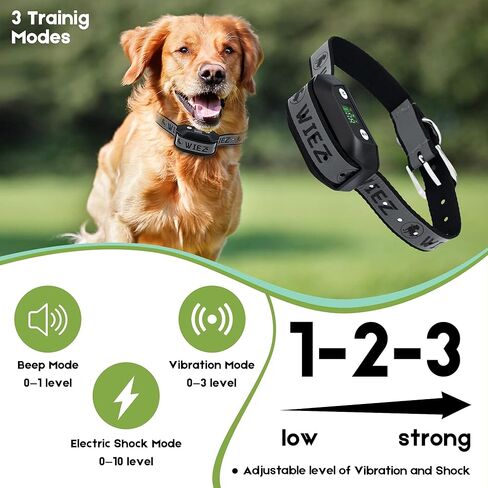 Wiez GPS Wireless Dog ، طوق سياج الكلب الكهربائي ، يتراوح من 65-3281 قدمًا ، قوة تحذير قابل للتعديل ، نظام احتواء للحيوانات الأليفة القابلة لإعادة الشحن للحيوانات الأليفة في الهواء الطلق ، مناسب لمعظم الكلاب in Kuwait