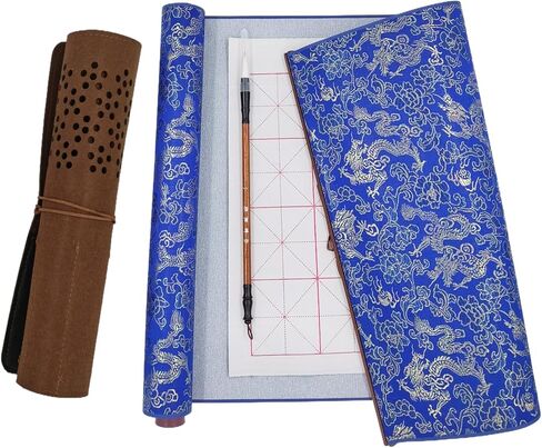 Ellkee 2 PCS القابلة لإعادة الاستخدام الصينية المقلية للكتابة على الماء ، ورقة ممارسة الخط غير القابلة للاتصال مع علبة قلم رصاص وفرشاة واحدة ، قطعة قماش تكتب على أساس الماء للأطفال/المدرسة مع حقيبة هدايا حمراء (4 عناصر) in Kuwait