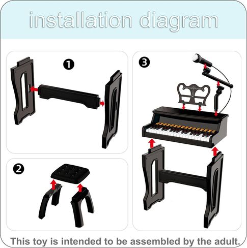 Piano Keyboard for Kids 3-7 - 37 Keys Electric Musical Keyboard with Microphone, Stand & Stool, Kids Learning Piano Toys for Beginners 4 5 6 7 8 Years Old Girls Boys Birthday Gift in Saudi Arabia