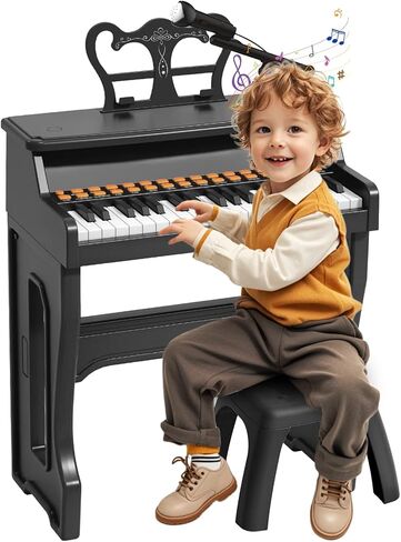 Piano Keyboard for Kids 3-7 - 37 Keys Electric Musical Keyboard with Microphone, Stand & Stool, Kids Learning Piano Toys for Beginners 4 5 6 7 8 Years Old Girls Boys Birthday Gift in Saudi Arabia