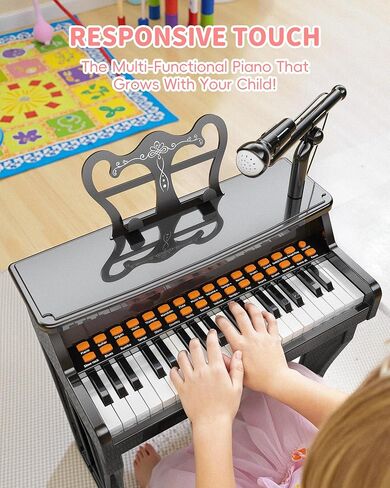 لوحة البيانو لوحة المفاتيح للأطفال 37-مفتاح لوحة مفاتيح صغار الموسيقى الموسيقية Mini Piano Piano Music Music Pianos مع الميكروفون ، هدايا عيد ميلاد عيد الميلاد للعمر 3 4 5 6 سنوات in Saudi Arabia