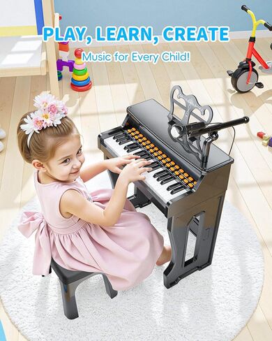 لوحة البيانو لوحة المفاتيح للأطفال 37-مفتاح لوحة مفاتيح صغار الموسيقى الموسيقية Mini Piano Piano Music Music Pianos مع الميكروفون ، هدايا عيد ميلاد عيد الميلاد للعمر 3 4 5 6 سنوات in Saudi Arabia