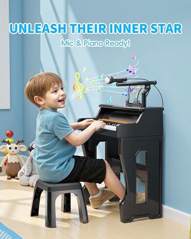 لوحة البيانو لوحة المفاتيح للأطفال 37-مفتاح لوحة مفاتيح صغار الموسيقى الموسيقية Mini Piano Piano Music Music Pianos مع الميكروفون ، هدايا عيد ميلاد عيد الميلاد للعمر 3 4 5 6 سنوات in Saudi Arabia