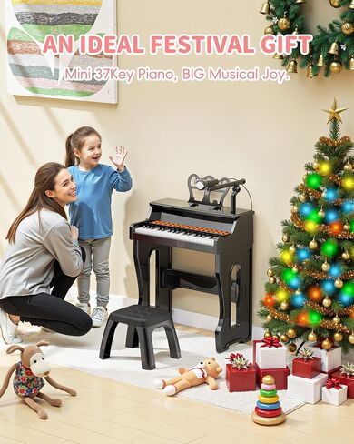 لوحة البيانو لوحة المفاتيح للأطفال 37-مفتاح لوحة مفاتيح صغار الموسيقى الموسيقية Mini Piano Piano Music Music Pianos مع الميكروفون ، هدايا عيد ميلاد عيد الميلاد للعمر 3 4 5 6 سنوات in Saudi Arabia