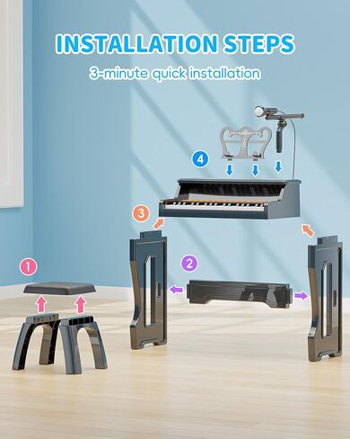 لوحة البيانو لوحة المفاتيح للأطفال 37-مفتاح لوحة مفاتيح صغار الموسيقى الموسيقية Mini Piano Piano Music Music Pianos مع الميكروفون ، هدايا عيد ميلاد عيد الميلاد للعمر 3 4 5 6 سنوات in Saudi Arabia