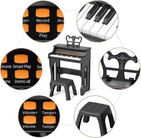 لوحة البيانو لوحة المفاتيح للأطفال 37-مفتاح لوحة مفاتيح صغار الموسيقى الموسيقية Mini Piano Piano Music Music Pianos مع الميكروفون ، هدايا عيد ميلاد عيد الميلاد للعمر 3 4 5 6 سنوات in Saudi Arabia