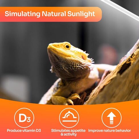 Oiibo T5 HO 10.0 UVB Lamp Bulb 22" L 24 Watts, Reptile UVB Lamp Tube for Bearded Dragon in Kuwait
