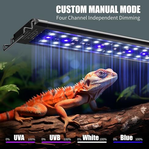 ضوء UVB UVB LED 27 بوصة للزواحف مع وحدة تحكم ، طيف كامل UVA و UVB الزواحف مع توقيت الدورة على مدار 24 ساعة و 10 خافتة للتنين الملتحي ، السلاحف ، الضفادع ، الثعابين ، النباتات in Kuwait