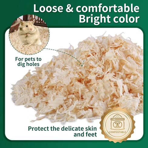 18oz Natural Aspen Wood Pet Bedding – Low Dust, Odor Control & Ultra Absorbent Shavings for Hamsters, Parrots, Guinea Pigs & Small Animals in Saudi Arabia