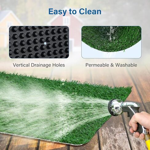 Dog Grass Pad with Tray -3 Layered System Artificial Turf Grass Potty, Reusable Puppy Pee Pads for Dogs, Portable Dog Litter Box for Indoor/Outdoor Potty Training Toilet(25x20 in) in Saudi Arabia