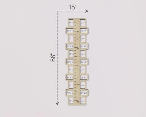 مخطط نمو خشبي للأطفال مع إطارات الصور تتبع ارتفاع طفلك أو ارتفاع ارتفاع الحضانة أو ديكور غرفة الأطفال 3 ألوان متوفرة (طبيعية) in Kuwait