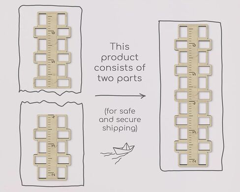مخطط نمو خشبي للأطفال مع إطارات الصور تتبع ارتفاع طفلك أو ارتفاع ارتفاع الحضانة أو ديكور غرفة الأطفال 3 ألوان متوفرة (طبيعية) in Kuwait