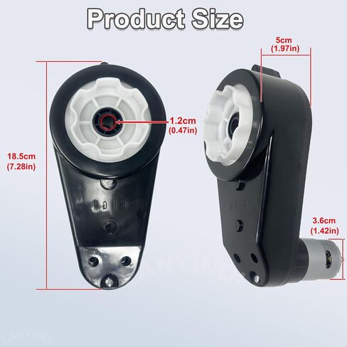 2 Pcs 12V 550 12000RPM Gearbox with 12-Volt Motor for Ride On Car Power Wheels Motor High Speed RS550 Drive Engine Electric Motorcycles Replacement Parts in Saudi Arabia