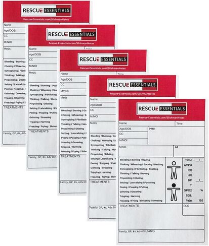 Rescue Essentials Slishman Notes - Patient Assessment Notepad, 5 Pack in Kuwait