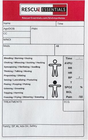 Rescue Essentials Slishman Notes - Patient Assessment Notepad, 5 Pack in Kuwait