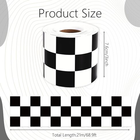 Vuzvuv 68 Ft 3In Black Checkered Flag Bulletin Board Border in Saudi Arabia