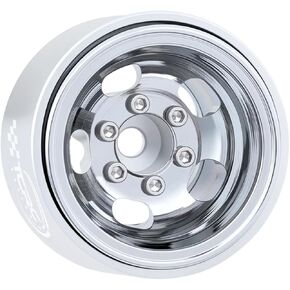 4PCS Aluminum Deep Dish 1.0 Inch Beadlock Wheels Hubs for Axial SCX24 Traxxas TRX4M FCX24 Redcat Ascent-18 HPI Venture18,Chrome in Saudi Arabia