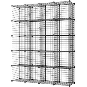 KOUSI Storage Cube - 14"x14" Cube (20 Cubes) Organizer Stackable Cubes for Storage Cubby Unit Wire Bookshelf, Black Wire in Saudi Arabia