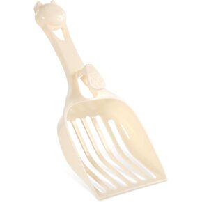 Cat Litter Scoop, Durable Plastic Kitty Litter Sifter Scooper with Wide Slats Comfy Handle Deep Shovel Pooper Lifter Captures All Clumps for Easy Sifting Pine Pellets Box (Milky White) in Kuwait