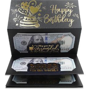 Happy birthday money envelopes for cash gifts, Surprise Money Gift Card, secret Money Holder with 6 Slots for Men Women Girls Boys in Saudi Arabia