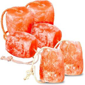 Himalayan Pink Salt Licks for Animals – Natural Salt Block with Rope for Horses, Cows, Deer & More – No Harmful Elements - Approximately 4 lbs Each Block (Pack of 6) in Saudi Arabia
