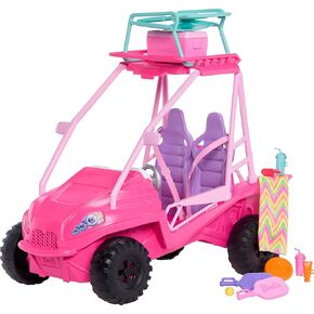 Mysteries Barbie: Playstence PlaySet مع سيارة عربات التي تجرها الدواب الشاطئية و 10 آسسوارات ، بما في ذلك شاطئ الكرسي والمنشفة in Kuwait