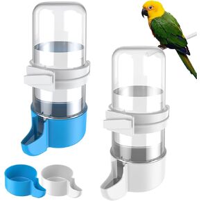 Pawfly 4 pcs موزع مياه الطيور ، إكسسوارات القفص للبغاء والهامستر ، تغذية الطيور للقطف ، وميت أبيض وأزرق للبطيء الصغير Cockatiel Budgie Lovebirds in Saudi Arabia