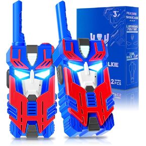 Transform Toys Walkie Talkies for Kids 2 Pack Blue Leader Robot, 2500 FT Range, Cool Eye Lights for 3 4 5 6 7 8 9 10 Year Old Outdoor Camping Toys, Birthday Gifts for Boys Girls Ages 3-12 in Saudi Arabia