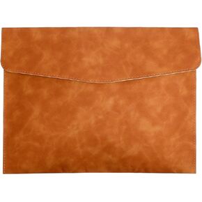 Leather Folder, Leather Envelope Document Folder A4 Flie Holder for Documents Letters Envelopes Waterproof Portfolio Brown PU Envelope Case with Snap Closure for Receipt Contract Paper Bills in Kuwait
