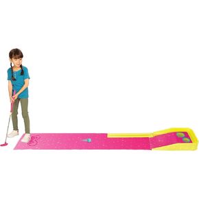 Barbie Kids Golf Game - Putt Putt Golf Golf مع وضع حصيرة ومضرب قابل للتعديل و 1 لعبة غولف بول - لعبة غولف ميني داخلية وخارجية للبنات أو الفناء الخلفي أو الحديقة أو اللعب المنزلي ، تتراوح أعمارهم بين 6+ in Saudi Arabia