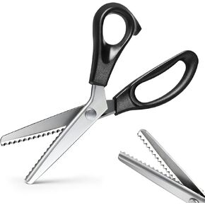 Sewing Scissors,Stainless Steel Fabric Decorative Round/Triangle Pinking Scissors Zig Zag Fabric Shears for Cutting Fabric Clothes Leather Craft (3mm) in Kuwait