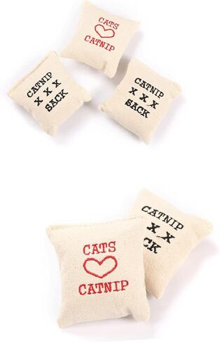 Toyvian 10pcs Catnip Toys for Indoor Cats Stuffed Catnip Canvas Sack Kitten Toys Pet Supplies Plaything Random Style in Saudi Arabia