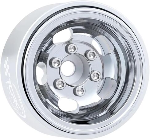 4PCS Aluminum Deep Dish 1.0 Inch Beadlock Wheels Hubs for Axial SCX24 Traxxas TRX4M FCX24 Redcat Ascent-18 HPI Venture18,Chrome in Saudi Arabia