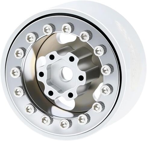 4PCS Aluminum Deep Dish 1.0 Inch Beadlock Wheels Hubs for Axial SCX24 Traxxas TRX4M FCX24 Redcat Ascent-18 HPI Venture18,Chrome in Saudi Arabia