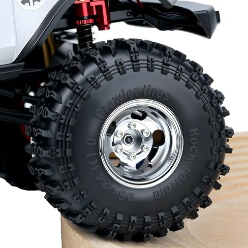 4PCS Aluminum Deep Dish 1.0 Inch Beadlock Wheels Hubs for Axial SCX24 Traxxas TRX4M FCX24 Redcat Ascent-18 HPI Venture18,Chrome in Saudi Arabia