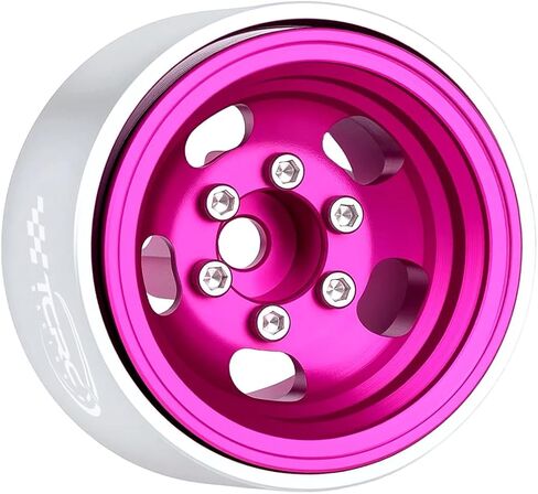 4pcs الطبق العميق الألومنيوم 1.0 بوصة محور عجلات Beadlock لـ SCX24 Traxxas Trx4M FCX24 Redcat Ascent-18 HPI Venture18 ، Chrome in Saudi Arabia