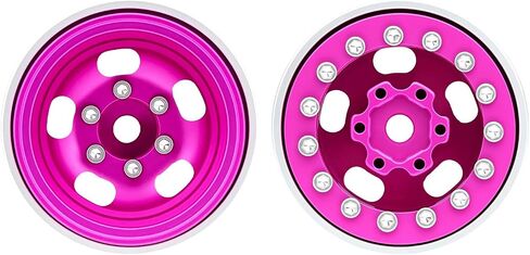 4pcs الطبق العميق الألومنيوم 1.0 بوصة محور عجلات Beadlock لـ SCX24 Traxxas Trx4M FCX24 Redcat Ascent-18 HPI Venture18 ، Chrome in Saudi Arabia