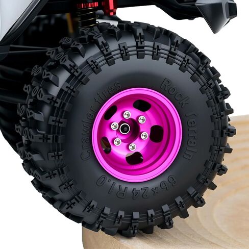4pcs الطبق العميق الألومنيوم 1.0 بوصة محور عجلات Beadlock لـ SCX24 Traxxas Trx4M FCX24 Redcat Ascent-18 HPI Venture18 ، Chrome in Saudi Arabia