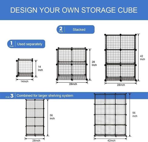 Kousi Storage Cube - 14 "X14" Cube (20 مكعبًا) مكوّنات قابلة للتكديس للتخزين in Saudi Arabia