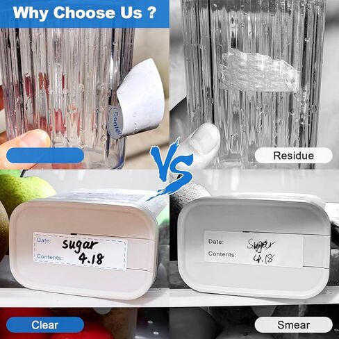 1000 Pcs Removable Freezer Labels for Food Containers 1 x 3, Risepekt Waterproof Food Storage Labels for Containers, Oil Resistant No-Residue Easy Clean for Kitchen Restaurants Grocery Stores Markets in Kuwait