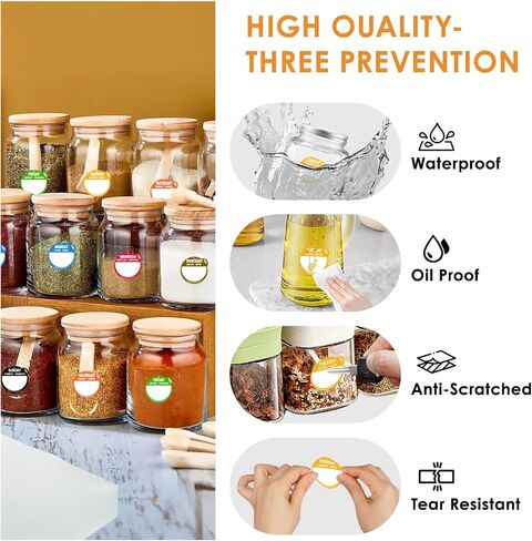 1000 Pcs Removable Freezer Labels for Food Containers 1 x 3, Risepekt Waterproof Food Storage Labels for Containers, Oil Resistant No-Residue Easy Clean for Kitchen Restaurants Grocery Stores Markets in Kuwait