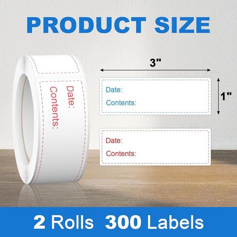 1000 Pcs Removable Freezer Labels for Food Containers 1 x 3, Risepekt Waterproof Food Storage Labels for Containers, Oil Resistant No-Residue Easy Clean for Kitchen Restaurants Grocery Stores Markets in Kuwait